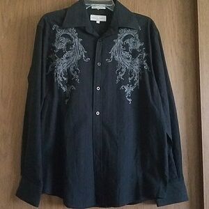 🇺🇦 Black Goth Botton Shirt Size Small Y2K Iconic 90s New